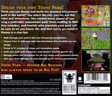 Theme Park (JP) box cover back